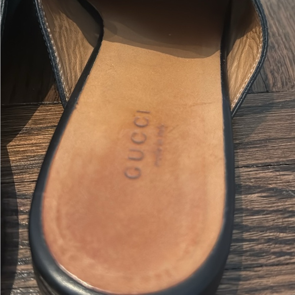 Gucci Black Leather Princetown Leather Mules 39.5 - Picture 3 of 7